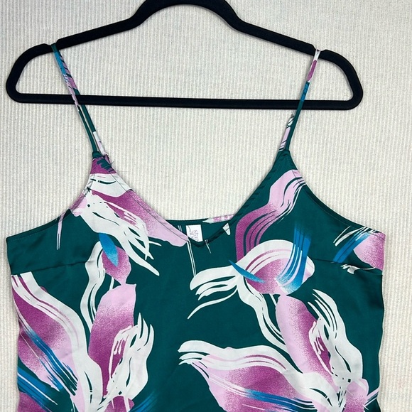 Stars Above Slinky Silky Mini Slip Dress Nightgown Women’s Size SMALL Floral - Picture 2 of 12